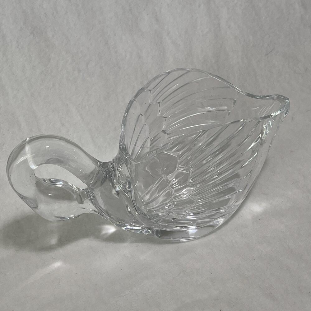 Vintage Cristal D'Arques 24% Lead Crystal Glass Swan Bowl, Dish Made in France